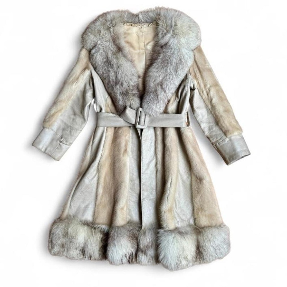 Vintage Mink & Fox Fur Belted Coat